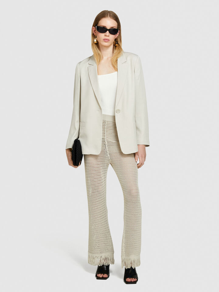 Single-breasted blazer - women's blazers - Beige | Sisley image number 1